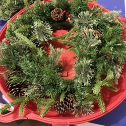 Christmas Wreath With Lights And Case