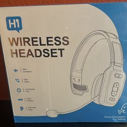 New H1 Wireless Headset. Noise Cancellation For Talking 