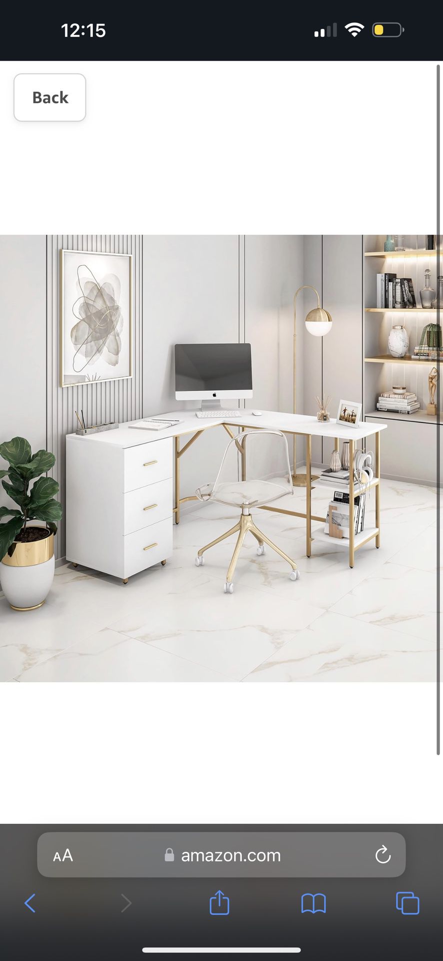 echni Mobili L Shaped Desk - Two-Toned Computer Desk with Drawers & Storage Shelves - Simple Modern Furniture & Home Office Space Corner Table for Wor
