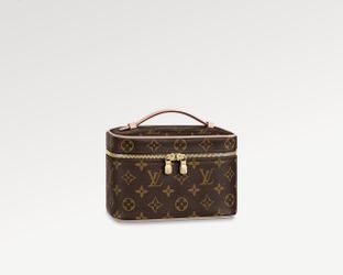 louis vuitton monogram nice mini toiletry pouch (m44495), with dust