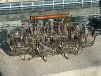 Vintage mid century wine glass set
