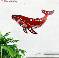 Red Humpback Whale Wall Art