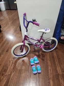 12" girl bike - knee & elbow pads