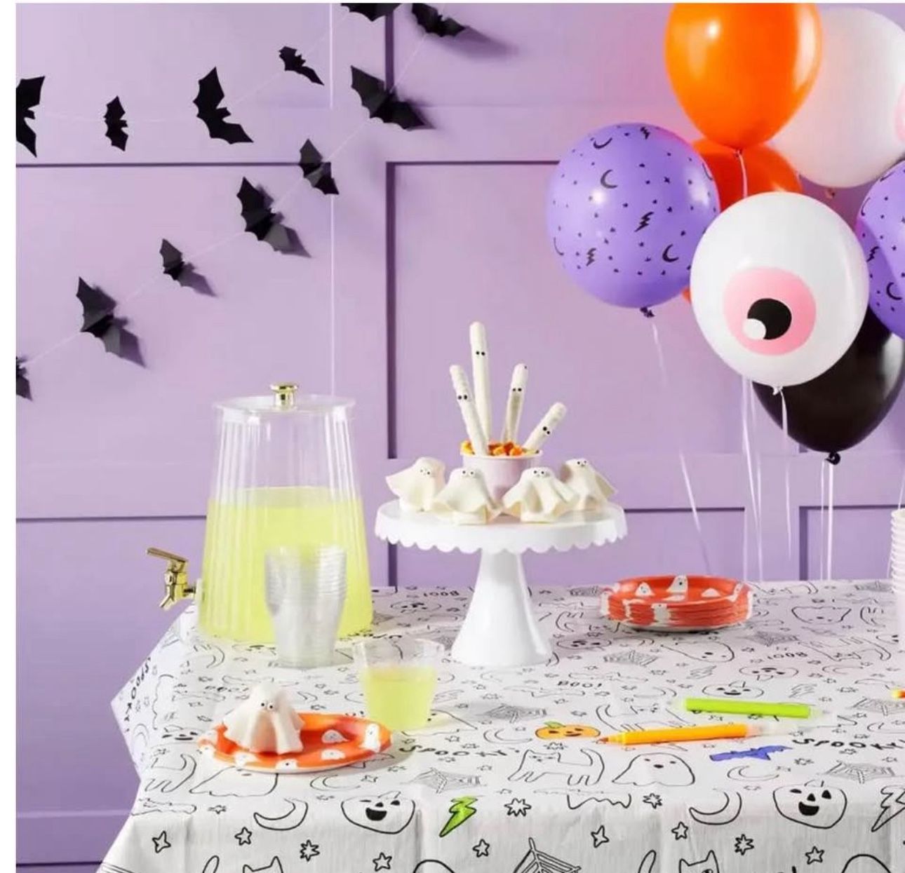 100PCS Halloween 3D Bats Wall Decoration 4 Different Sizes Bats with Glow Eyes 20 Ballons π π» ππ»π DECORACION DE HALLOWEEN ππ»π