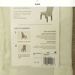 Sure Fit Farmhouse  Dining Room Chair COVER GREY 5 Covers New No Pkg 