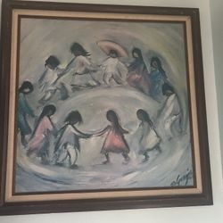 Ted Degrazia Reproduction Of An Original Oil On Canvas Painting 23"x23"