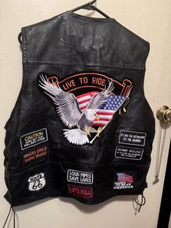 Buffalo Leather Biker Vest - 3X