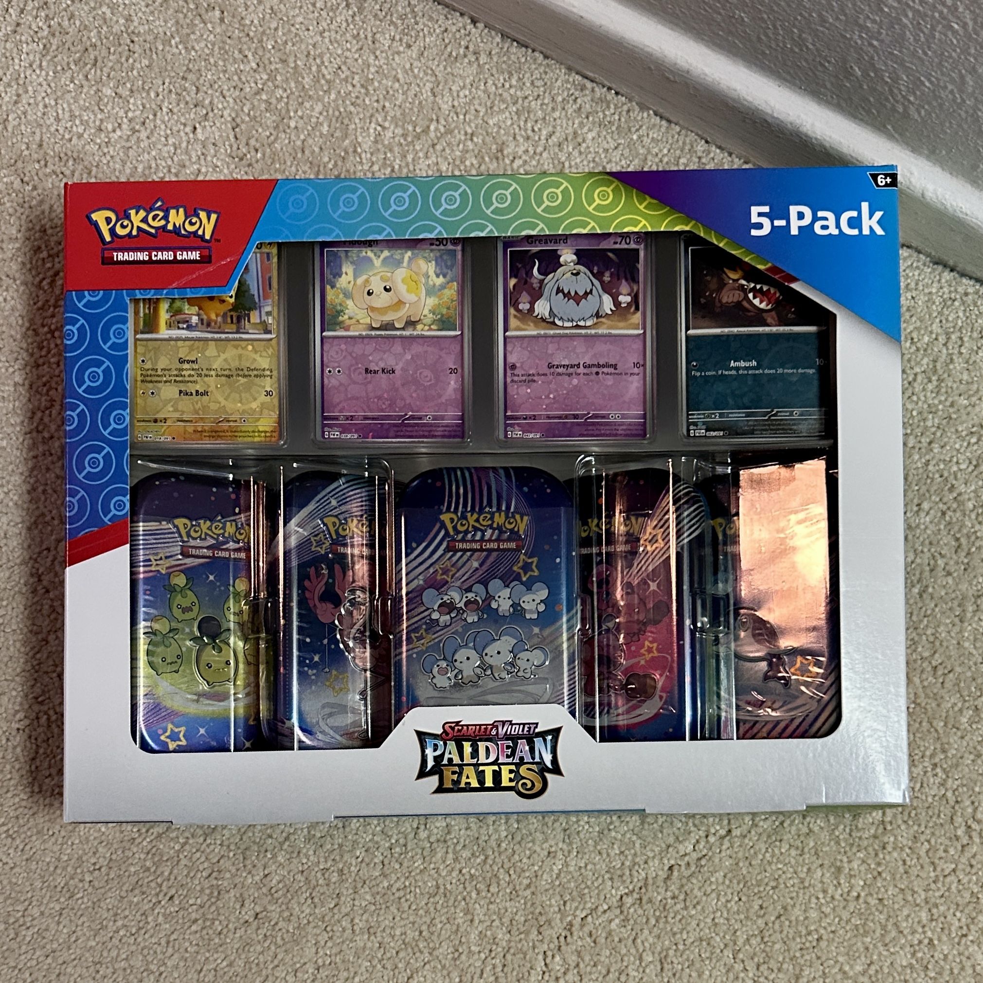 Pokemon Scarlet & Violet - Paldean Fates 5-pack Mini Tins Costco Bundle