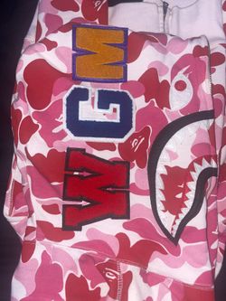 Pink Bape Camo Shark Full zip Hoodie