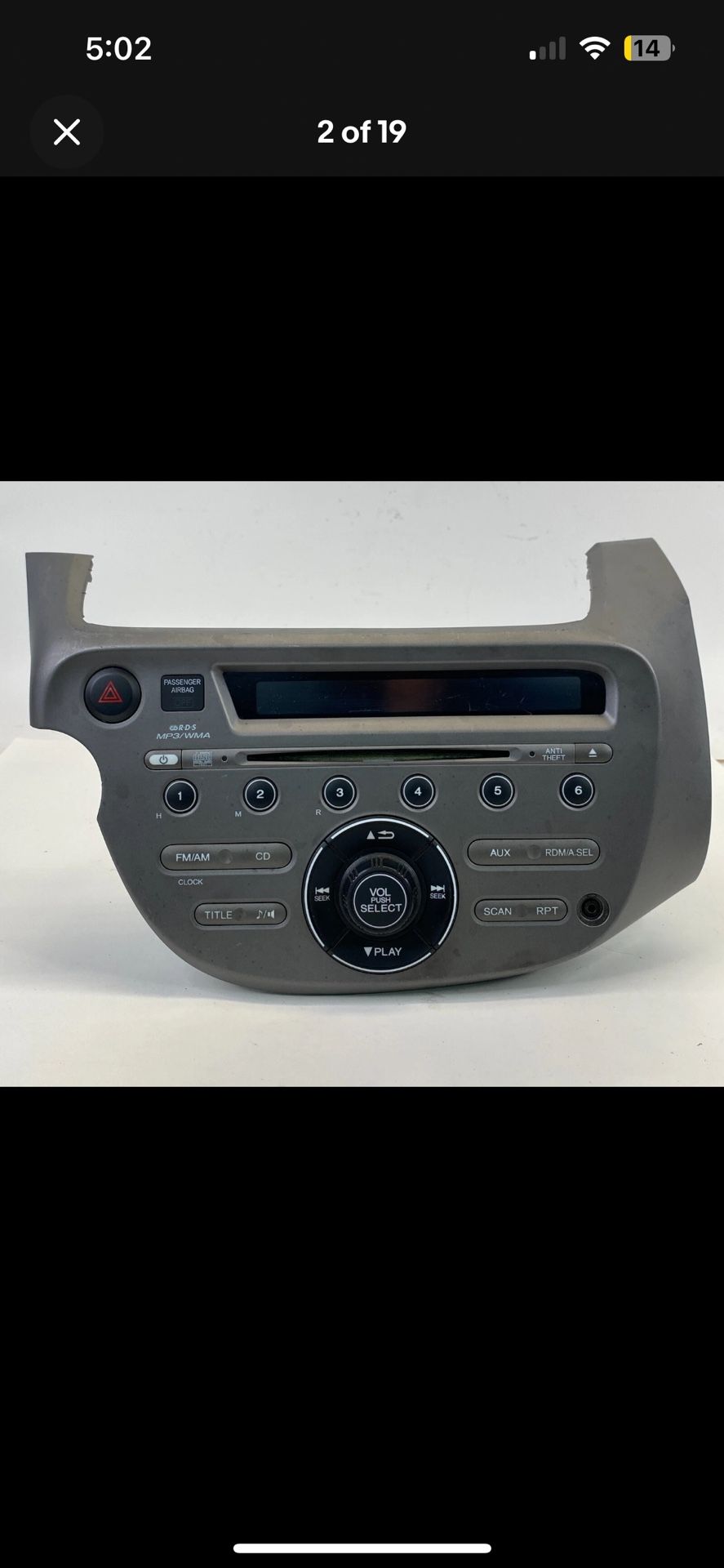 2009-2013 Honda Fit AM/FM Radio Receiver CD MP3 Player 39100-TK6-A011-M1 OEM