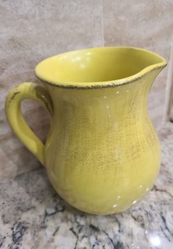 Vintage De Silva Terre d'Umbria Yellow Terracotta Pitcher - Italian Pottery