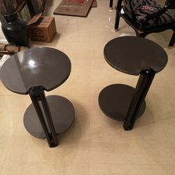 1980s Pace Collection Lacquered Occasional Side/End Table On Coasters