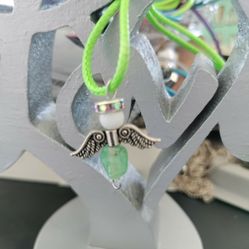Handmade Lime Green Angel With Lime Green Chain 