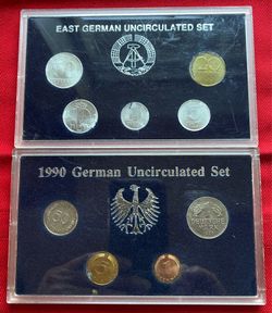 1989 East German Pfennig & 1990 German Mark Uncirculated Sets