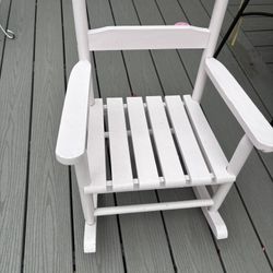 Soft pink kids rocking chair