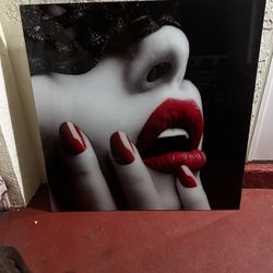Red Lips Portrait – Modern Glam Wall Art