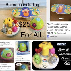 $25 Bundle of Baby Toys in great condition Batteries including Balance Board and 2 educational toys