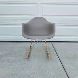 Eames Style Grey Rocking Chair Mid Century Modern