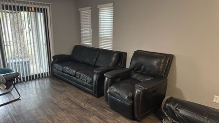 Used Leather Couch and recliner $200