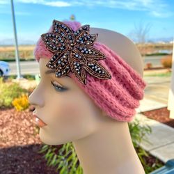 🌸 ICING Beaded Fascinator Ear Warmer Headband