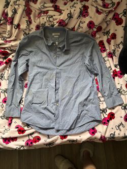 Van Heusen Portfolio Blue Button-Down Dress Shirt