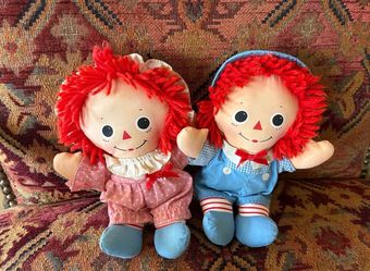 Vintage 1980s Raggedy Ann and Andy Dolls