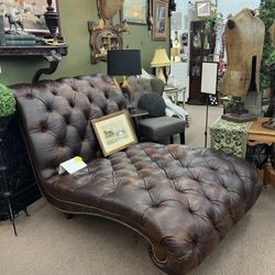 Leather Tufted Lounger for Two
