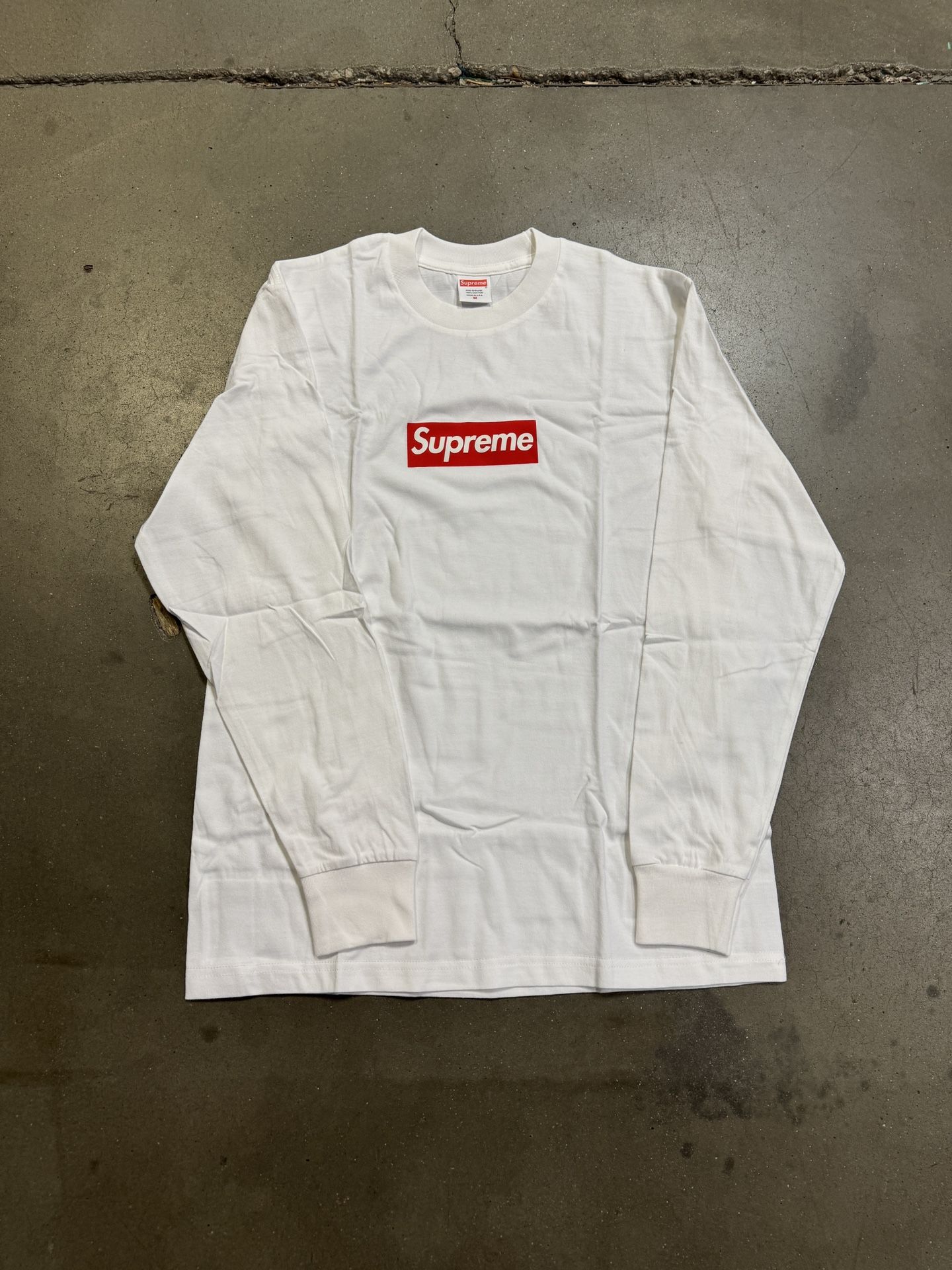 Supreme White Box Logo Long Sleeve Size Medium