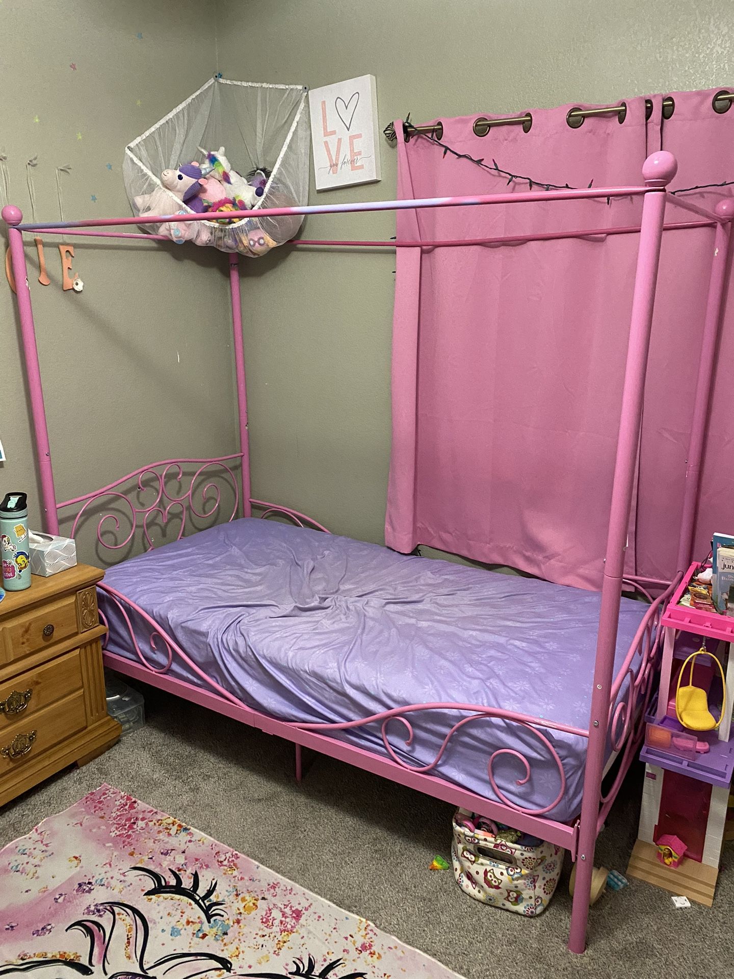 EUC Twin Size Bed Frame And Mattress
