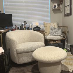 Swivel Chair and mushroom stool set