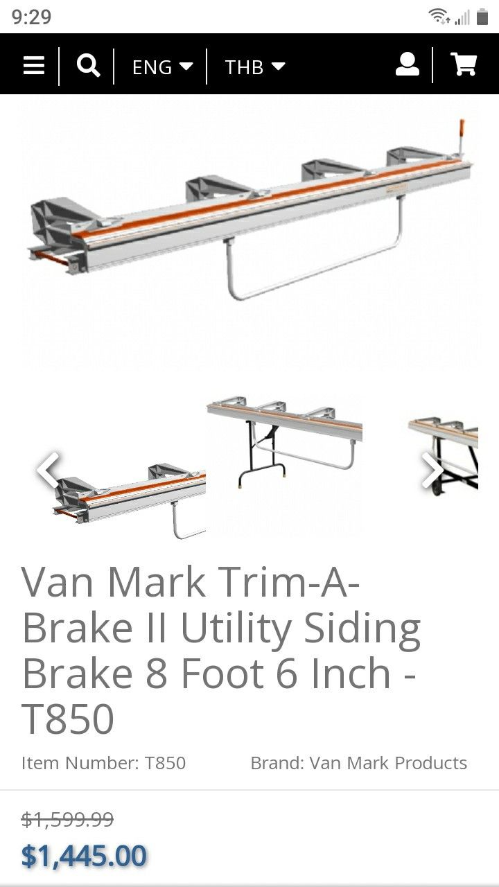 Brand New! Siding 8.6 Ft. Siding brake