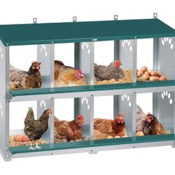 Assembled New Chicken Nesting Box 8 Compartment Metal Nesting Box Wall Mountable Nesting Boxes