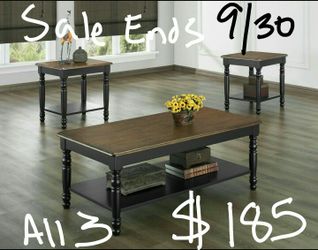 3 pc coffee table set (Brand new)