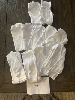 Bundle 44: Ten 6mo White Onesies