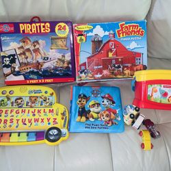 ABC Learning Pad & 2 Floor Puzzles Etc