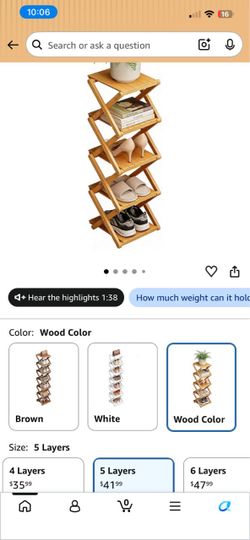 New bamboo shoe rack