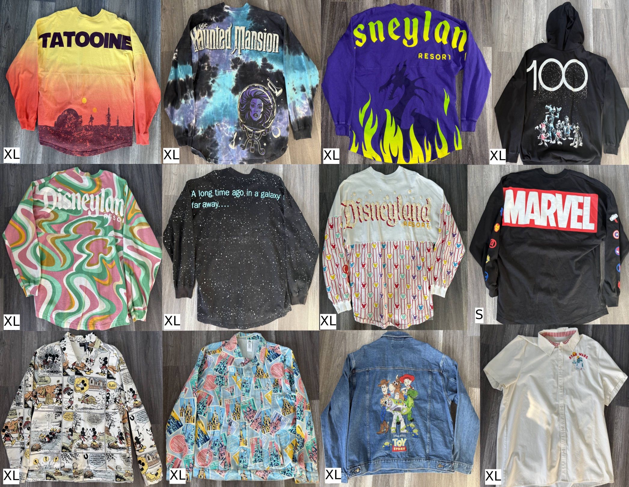 12 Disneyland Spirit Jerseys/Denim Jackets/Shirt Lot | ALL OR NOTHING