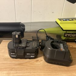RYOBI P21081VNM 280 CFM 18V Cordless Leaf Blower w/ 4.0 AH Battery And Charger