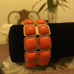 Vintage Orange Coral Bracelet