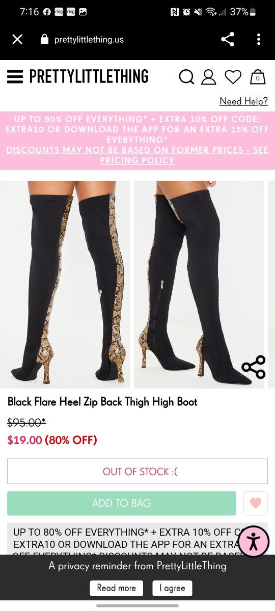 Thigh High Boots With Snake Print Details