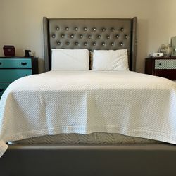 Padded Queen Bed (Headboard & Frame)
