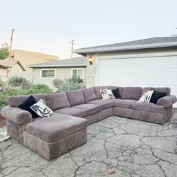 Gray Sectional Couch Sofa Chaise Foot Rest Modular Ashley Furniture 