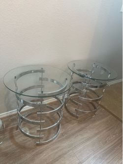Glass end tables