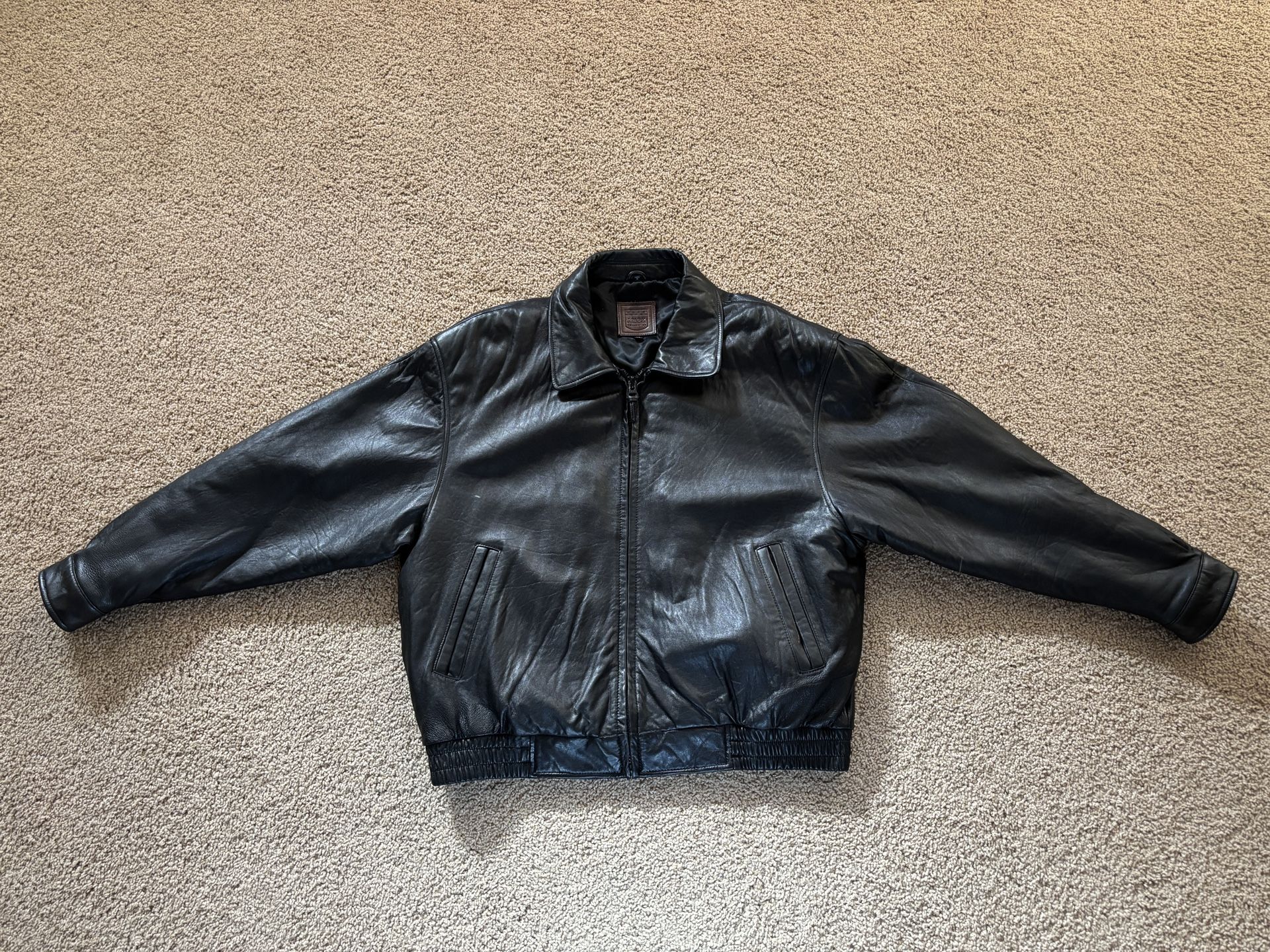 Leather Jacket Men XL