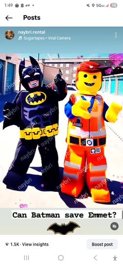 Batman Emmett Costume Mascot Characters 