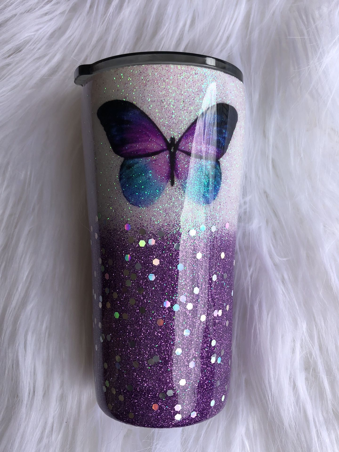 Butterfly Glitter Tumbler