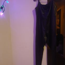 Black Leather Jumpsuit Romper 