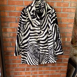 Zebra Print “fur” Coat