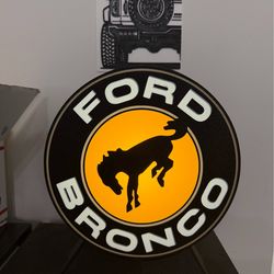 Lámpara LED Ford Bronco Personalizada - Letrero Decorativo Retroiluminado y Arte de Pared en 3D -