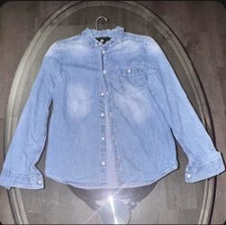 H&M Blue denim button up size 12-13Y
